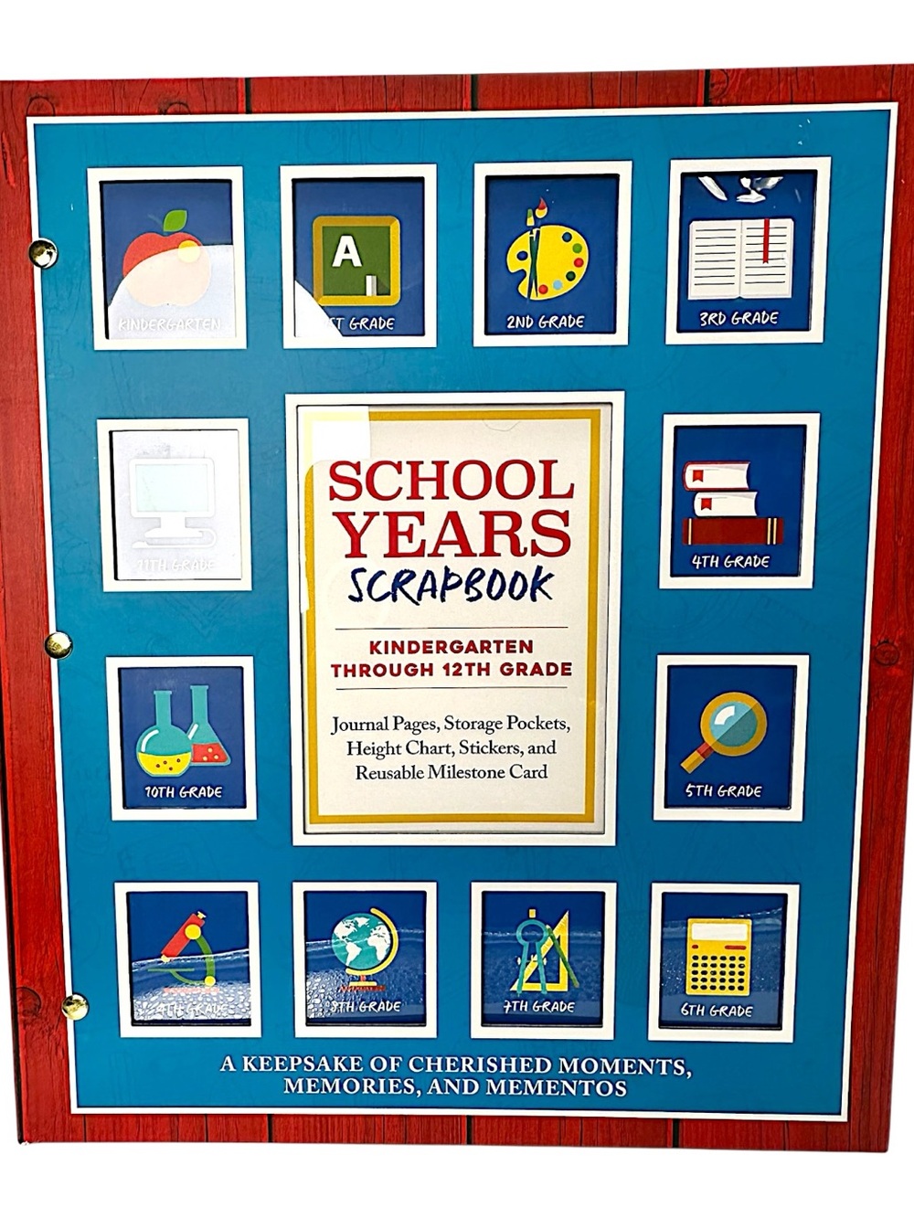 School Years Scrapbook - Bright Blue Cover